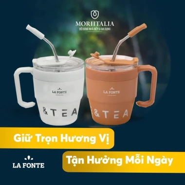 Cốc Cà Phê Giữ Nhiệt 480ml Lafonte và Ống Hút Inox - Giá Ưu Đãi 186.600₫