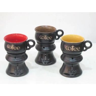 Cốc cà phê gốm Bát Tràng chân giữ nhiệt kèm bếp đốt sứ cao cấp - Giá chỉ 50.000đ