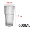 Cốc cà phê thủy tinh sọc 600ml có nắp & ống hút – Ly uống nước trong suốt, giá chỉ 59.400₫ 8