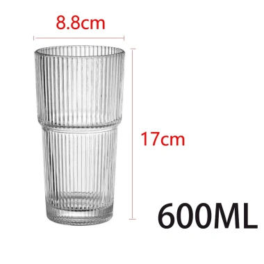 Cốc cà phê thủy tinh sọc 600ml có nắp & ống hút – Ly uống nước trong suốt, giá chỉ 59.400₫ 8