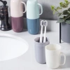 Cốc đa chức năng đựng bàn chải & nước súc miệng du lịch, nắp kín, giao nhanh 3
