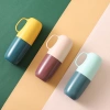 Cốc đa chức năng đựng bàn chải & nước súc miệng du lịch, nắp kín, giao nhanh 7