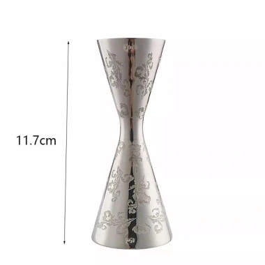 Cốc đo Cocktail FEDAOG 30/45ml Thép không gỉ Jigger - Họa tiết lá và đầu lâu, giảm giá 218.460₫