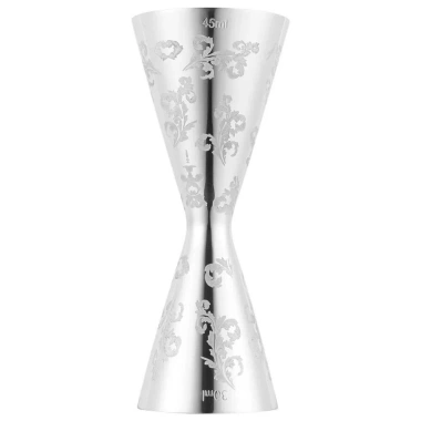 Cốc đo Cocktail FEDAOG 30/45ml Thép không gỉ Jigger - Họa tiết lá và đầu lâu, giảm giá 218.460₫