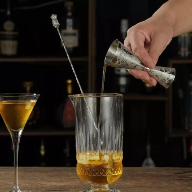 Cốc đo Cocktail FEDAOG 30/45ml Thép không gỉ Jigger - Họa tiết lá và đầu lâu, giảm giá 218.460₫