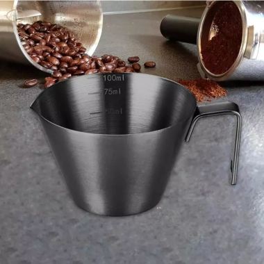 cốc đo thép không gỉ 304 3oz Espresso đa năng, tay cầm tiện cho bar, nhà hàng, làm bánh - 93.500₫