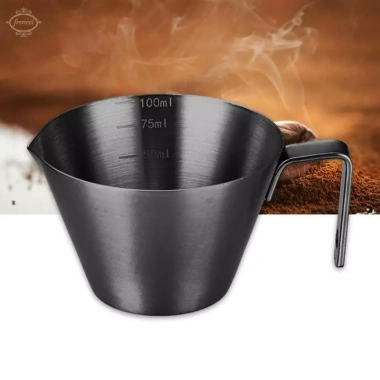 cốc đo thép không gỉ 304 3oz Espresso đa năng, tay cầm tiện cho bar, nhà hàng, làm bánh - 93.500₫