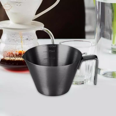 cốc đo thép không gỉ 304 3oz Espresso đa năng, tay cầm tiện cho bar, nhà hàng, làm bánh - 93.500₫