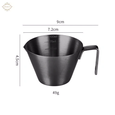 cốc đo thép không gỉ 304 3oz Espresso đa năng, tay cầm tiện cho bar, nhà hàng, làm bánh - 93.500₫