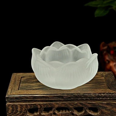 Cốc đựng nến hoa sen lưu ly miệng tròn - Đặt nến Phật giáo, giảm còn 35.000đ