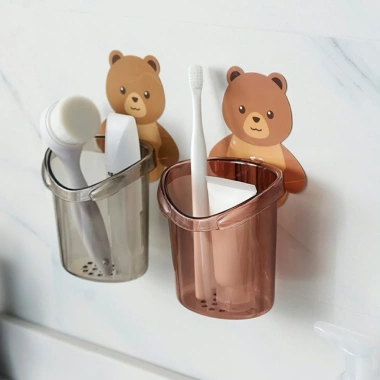 Cốc gấu dán tường đựng bàn chải & kem đánh răng - Nâu siêu đáng yêu, chỉ 22.000₫ 7