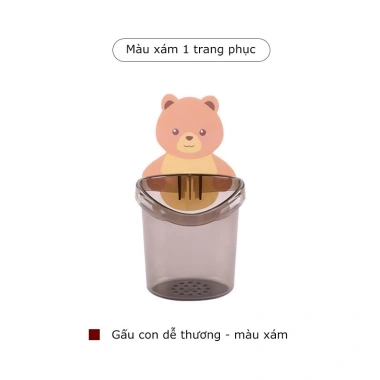 Cốc gấu dán tường đựng bàn chải & kem đánh răng - Nâu siêu đáng yêu, chỉ 22.000₫ 10