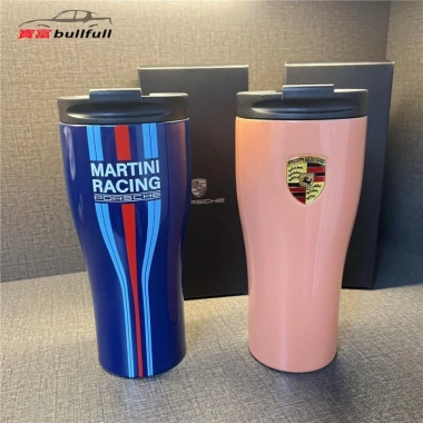 Cốc giữ nhiệt hai lớp thép không gỉ Heo Hồng phong cách Porsche thể thao martini