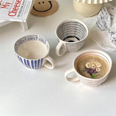Cốc Gốm Ins Retro Cầm Tay Không Đều để Đựng Cà Phê, Sữa, Yến Mạch, Sữa Chua, Đậu Nành 9 Cốc Gốm Ins Retro Cầm Tay Không Đều để Đựng Cà Phê, Sữa, Yến Mạch, Sữa Chua, Đậu Nành 9