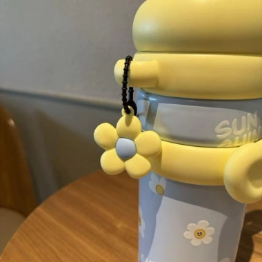 Cốc Happy Cách Nhiệt Thép Không Gỉ 316 930ml - Tặng Charm Hoa, Nút Bịt Ống Hút - Giá chỉ 208.000, free ship