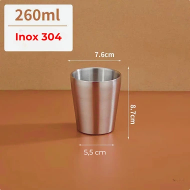 Cốc inox 2 lớp 304 260ml giữ nhiệt tốt ly cà phê trà sữa cho văn phòng và du lịch, giá chỉ 46.000₫