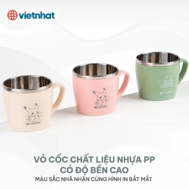 Cốc inox giữ nhiệt 200ml 6.351 – An toàn, cách nhiệt, cho bé Việt Nhật – Giá chỉ 26.900₫