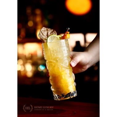 Cốc Ly Thuỷ Tinh Vân Dập Nổi GM KI Phong Cách Hawaii – LY DECOR Cocktail 2.024 Giá 60k