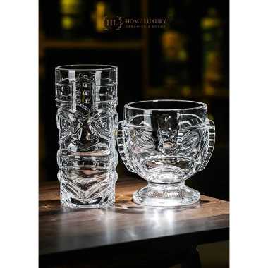 Cốc Ly Thuỷ Tinh Vân Dập Nổi GM KI Phong Cách Hawaii – LY DECOR Cocktail 2.024 Giá 60k