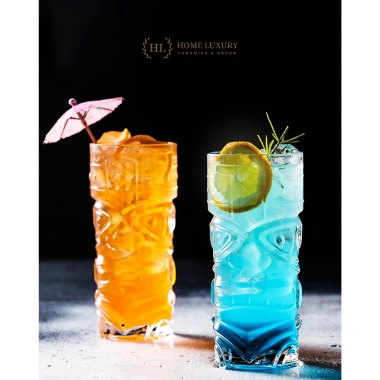 Cốc Ly Thuỷ Tinh Vân Dập Nổi GM KI Phong Cách Hawaii – LY DECOR Cocktail 2.024 Giá 60k