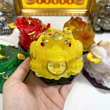 Cóc Ngậm Tiền Thềm Thừ Ngọc Đế Gỗ - Bàn Thờ Thần Tài Phong Thủy Thu Hút Tài Lộc May Mắn Tô Tâm Quang 79,000 VND