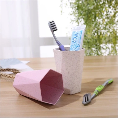 Cốc Nhựa Lúa Mạch Hình Lục Giác Đánh Răng, Uống Nước, Đựng Bàn Chải – Tiện Dụng Nhà Tắm và Du Lịch, 8.454đ