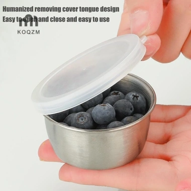 Cốc nước sốt thép không gỉ mini nắp kín - Gia vị di động cho lẩu, mì, salad - 45.870₫