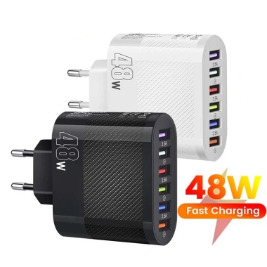 Cốc sạc nhanh QC 3.0 48W 6 cổng USB gắn tường - Siêu tốc, giá chỉ 99.237 VND