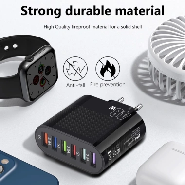 Cốc sạc nhanh QC 3.0 48W 6 cổng USB gắn tường - Siêu tốc, giá chỉ 99.237 VND 8 Cốc sạc nhanh QC 3.0 48W 6 cổng USB gắn tường - Siêu tốc, giá chỉ 99.237 VND 8
