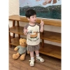 Cộc tay bé trai Cotton mềm mát Tone Nâu Kem, họa tiết Chó Puppy Siêu Cưng Size 7-25kg Giá 165k 3
