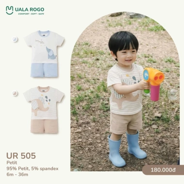 Cộc tay hoạ tiết đáng yêu cho bé trai và bé gái 6,5-16kg UalaRogo UR series giá ưu đãi 155k