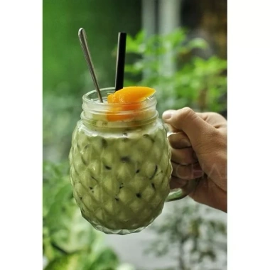 Cốc thủy tinh 500ml quai hình quả dứa dày dặn, kèm nắp nhôm - Thiết kế độc đáo, giá ưu đãi 19.500đ 5 Cốc thủy tinh 500ml quai hình quả dứa dày dặn, kèm nắp nhôm - Thiết kế độc đáo, giá ưu đãi 19.500đ 5