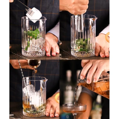 Cốc thủy tinh 700ml có vòi rót và chân đế kim cương - Dày dặn, thích hợp cocktail