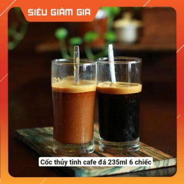 Cốc thủy tinh CAFE đá 235ml - Bộ 6 chiếc, giá 90.000đ, chịu nhiệt, sang trọng