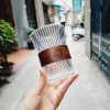 Cốc thủy tinh ly sọc đai gỗ không nóng tay, vintage sang trọng, giảm còn 33k 10