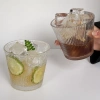 Cốc thủy tinh miệng loe 300ml họa tiết sọc sần - ly decor quán cafe 26.500đ