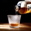 Cốc thủy tinh miệng loe 300ml họa tiết sọc sần - ly decor quán cafe 26.500đ 5
