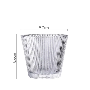 Cốc thủy tinh miệng loe 300ml họa tiết sọc sần - ly decor quán cafe 26.500đ