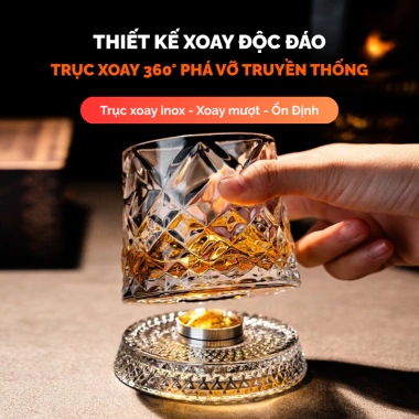 Cốc thủy tinh MIKA phát sáng xoay 360° kèm đế sáng – Thiết kế đẹp lạ, chỉ 109k