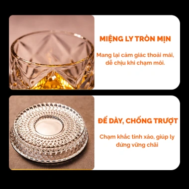 Cốc thủy tinh MIKA phát sáng xoay 360° kèm đế sáng – Thiết kế đẹp lạ, chỉ 109k