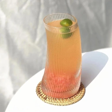 Cốc thủy tinh sọc dáng cong - Phù hợp decor quán cà phê, nhà hàng, giá ưu đãi 34.000đ - Hồng Lộc Store 10