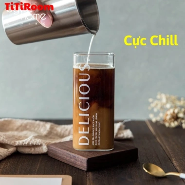 Cốc thủy tinh vuông trong suốt chịu nhiệt cao, thích hợp cho cà phê & sinh tố 9