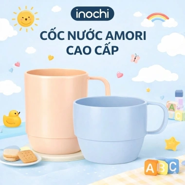 Cốc uống nước Inochi Amori Nhật Bản, quai nhựa chịu nhiệt cao cấp - Giá 18.000₫