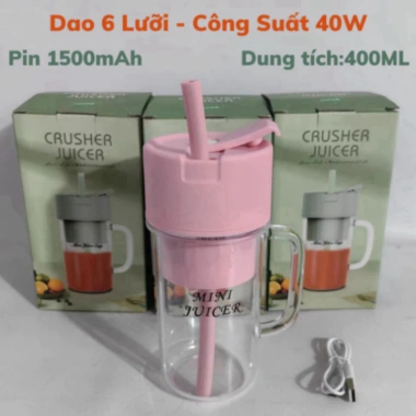 Cốc Xay Sinh Tố Mini Cầm Tay - Máy Xay Sạc Pin kèm Ống Hút, Giá 110k 8 Cốc Xay Sinh Tố Mini Cầm Tay - Máy Xay Sạc Pin kèm Ống Hút, Giá 110k 8