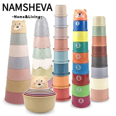 Cốc xếp chồng NAMSHEVA Tháp xếp chồng - Kích thích giác quan, khối xây dựng trẻ em, chỉ 71.830₫