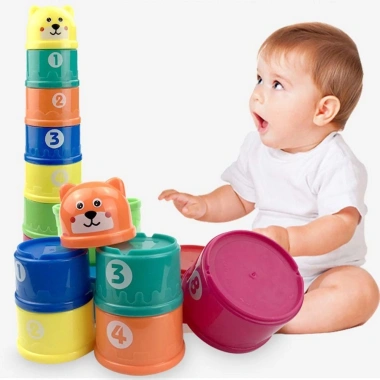 Cốc xếp chồng NAMSHEVA Tháp xếp chồng - Kích thích giác quan, khối xây dựng trẻ em, chỉ 71.830₫