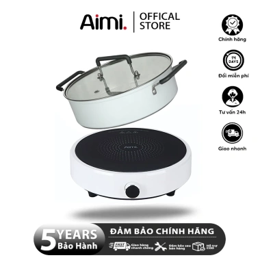 COD Combo bếp điện từ AIMI và nồi lẩu 4L cao cấp - BH chính hãng 36 tháng - Giá chỉ 299.000 VND