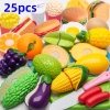 Cod ON TAY 25 chiếc cắt trái cây rau Đồ chơi mô phỏng nhà bếp giáo dục quà tặng trẻ em