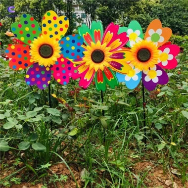 Cối Xay Gió Hướng Dương CORSAKI - Pinwheel PVC 36cm, Cọc Đứng Bãi Cỏ, Trang Trí Tiệc Ngoài Trời, Giá 70.400₫