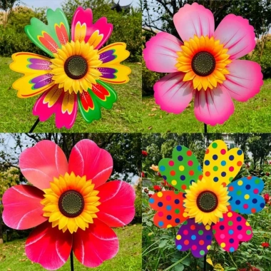 Cối Xay Gió Hướng Dương CORSAKI - Pinwheel PVC 36cm, Cọc Đứng Bãi Cỏ, Trang Trí Tiệc Ngoài Trời, Giá 70.400₫
